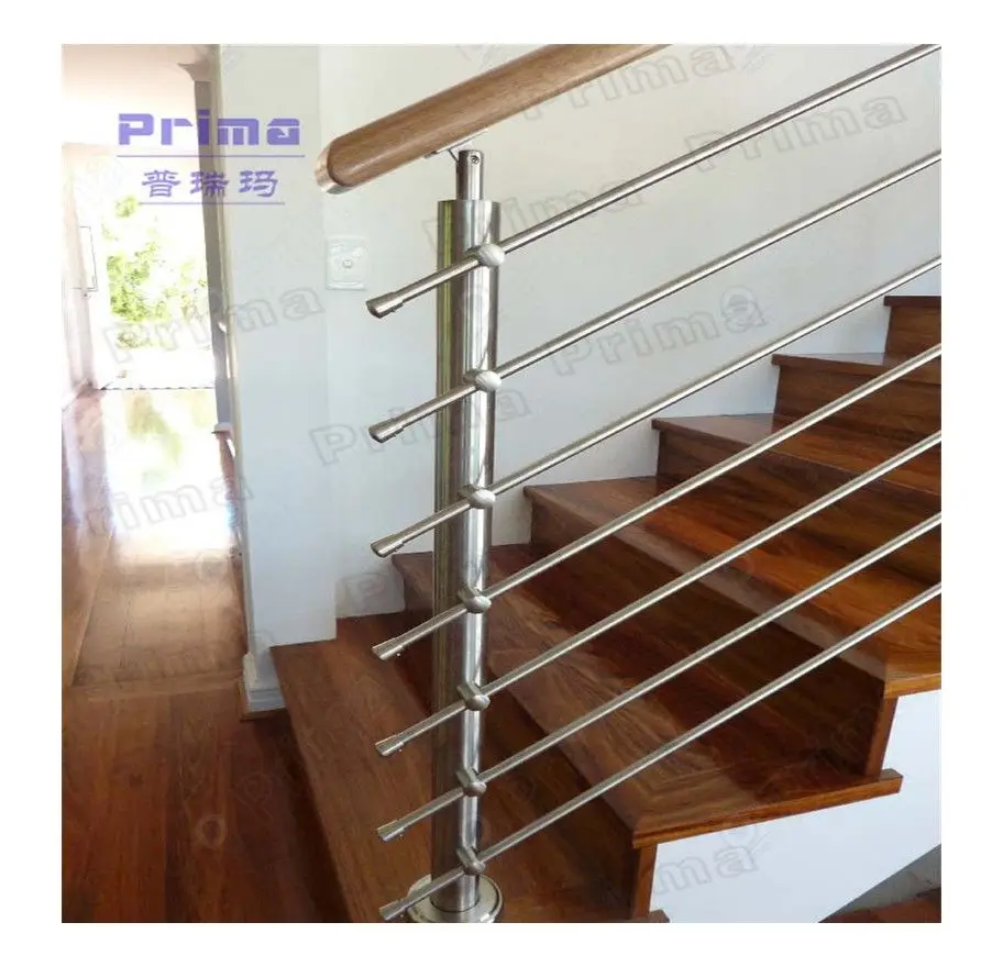 Prima Modern Style Round Pipe Railing Solid Rod Stainless Steel Railing Design Rod Bar Railing