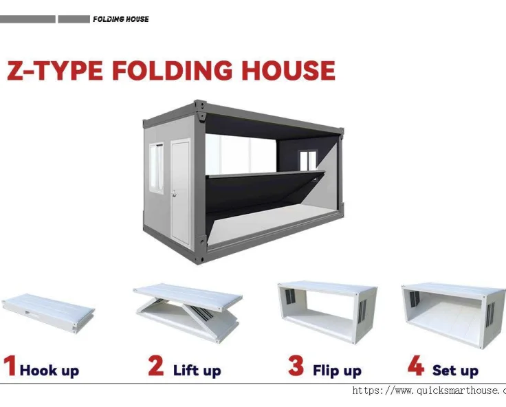 Z-Type 20ft foldable container house prefabricated folding house