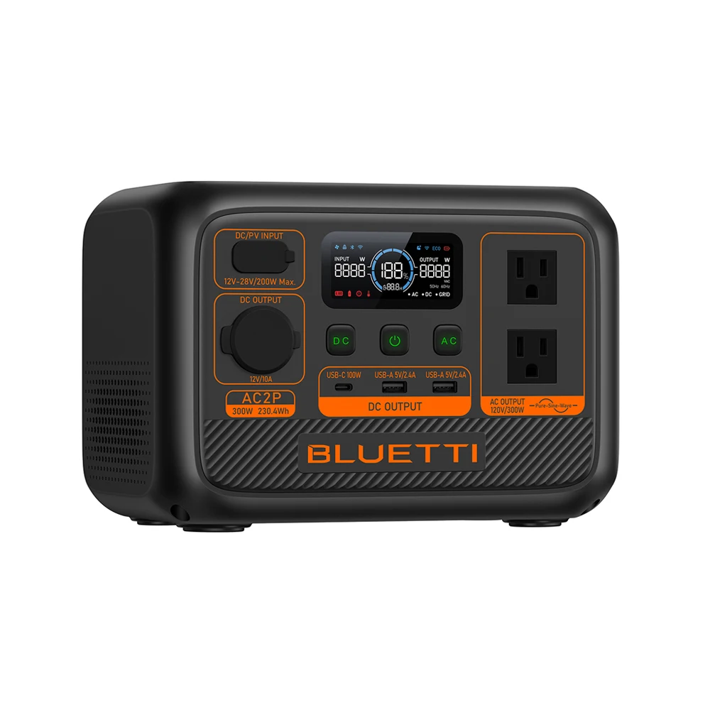 Bluetti AC2P 110v 220v Mini Solar System Portable With Solar Power Station For Outdoor Camping