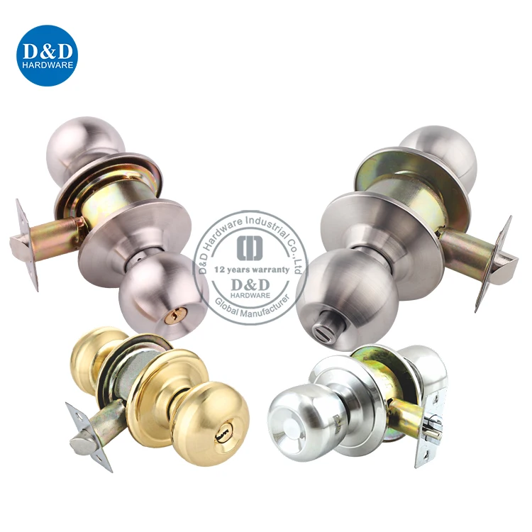 Fire Rated Stainless steel 304 Solid ANSI Grade 2 tubular ball knob lock-set lock hardware