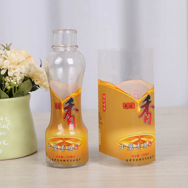 Plastic labels for bottle pet/pvc shrink film label printing pet shrinking sleeve for plant oil bottles