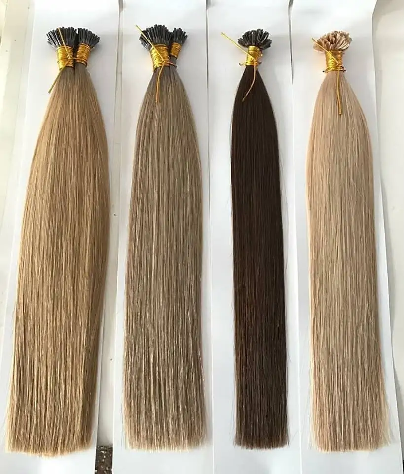 Raw Intact I Tip Hair Extensions Wholesale Double Drawn Italian Keratin Prebonded Virgin Human Hair