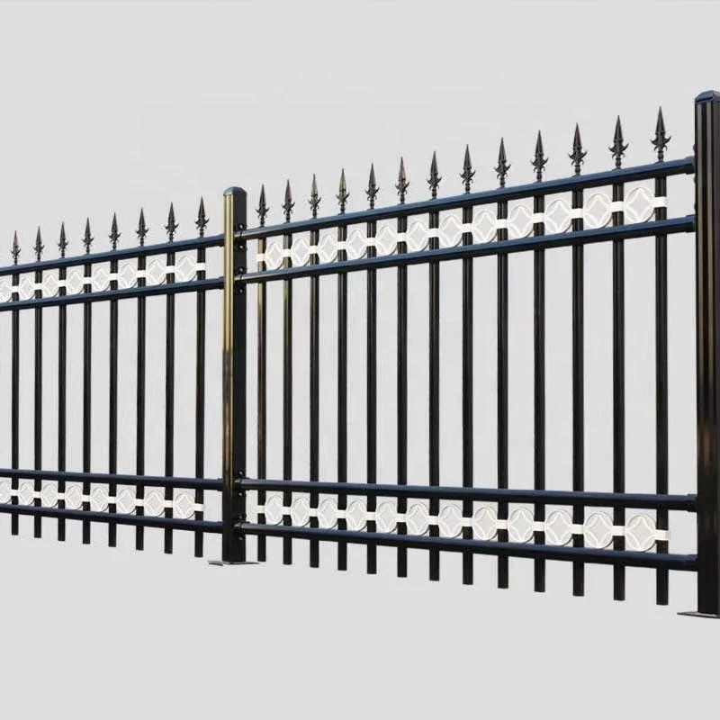 zinc steel metal fence for garden wrought Iron Pickets Decorative Steel Fence Panel