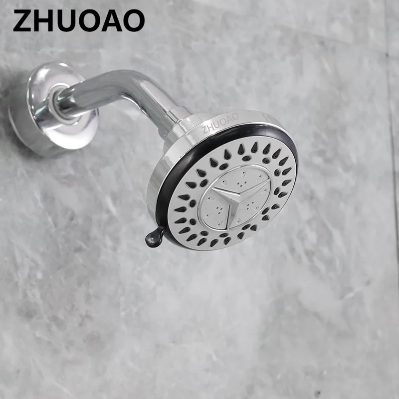 ABS Plastic rain Shower Head Wall-Mounted Filtered Shower Head with Massage Chrome 5 jets Top shower for Bathroom