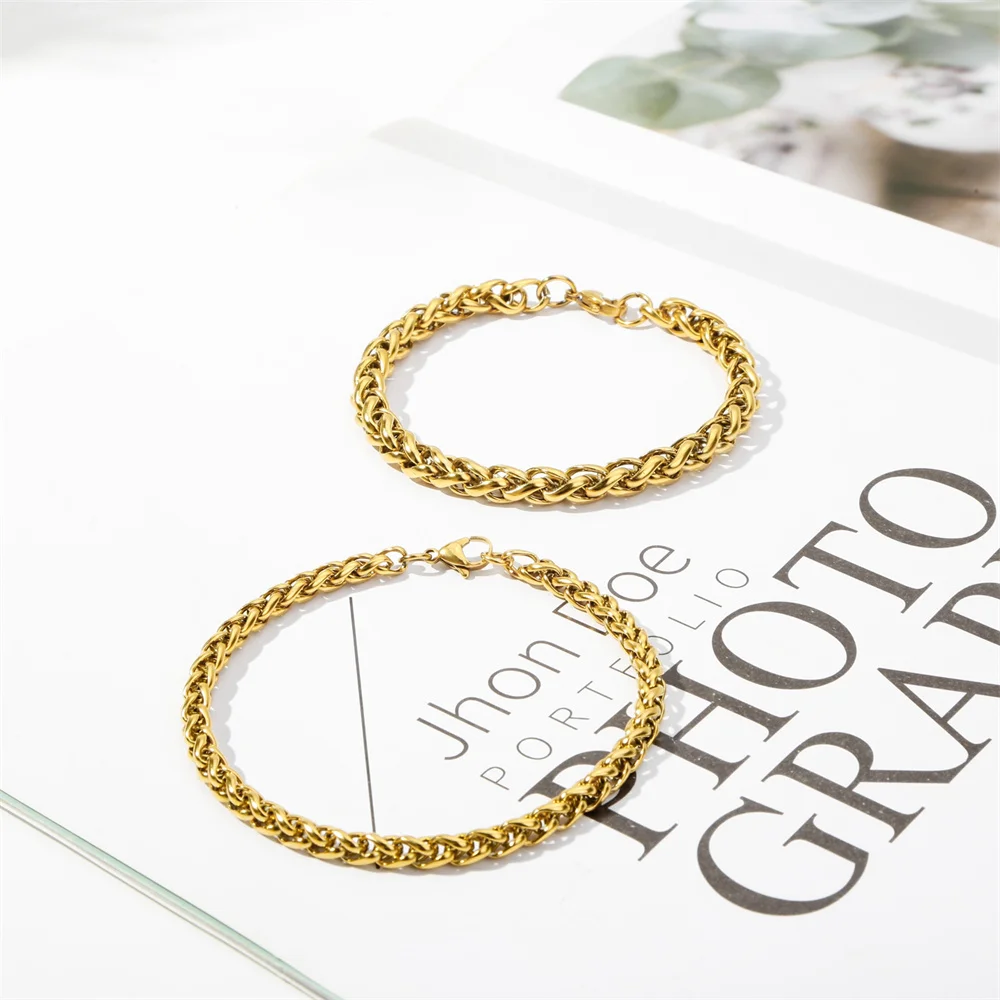 7mm Chunky Flower Basket Keel Chain Bracelet Punk Stainless Steel Links Wristband For Men Bracelets Casual Male Jewelry