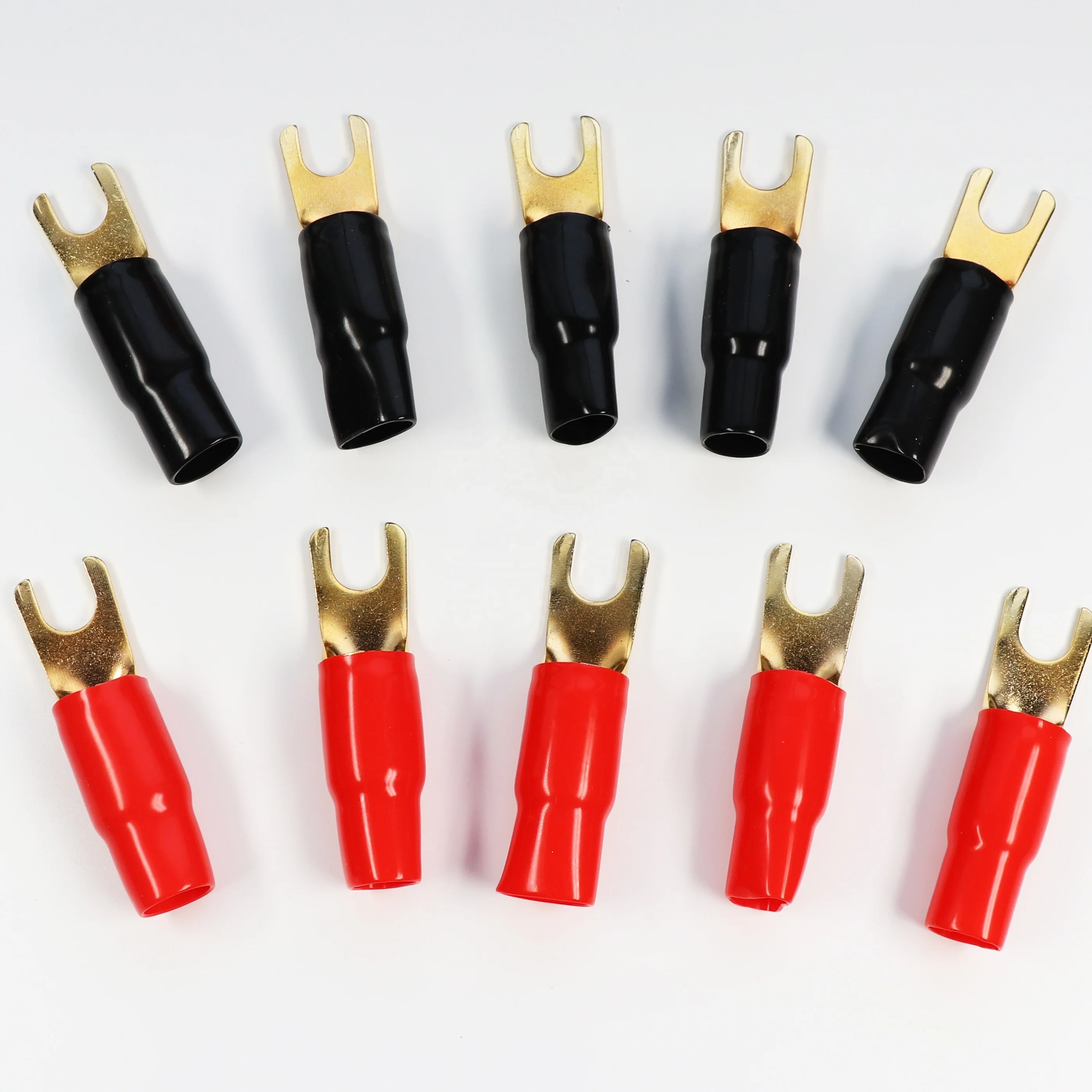 High quality PVC sleeve gold plated brass spade terminal