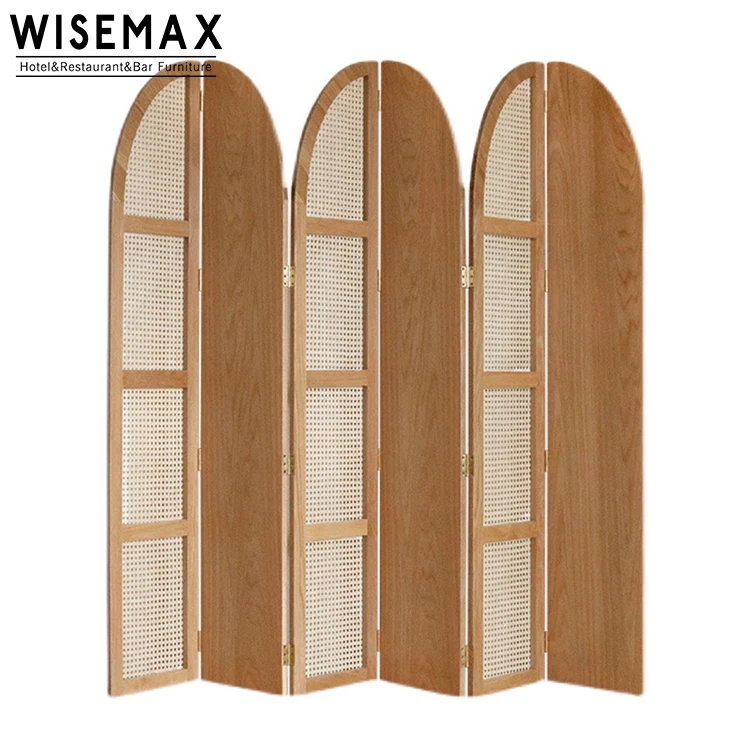 WISEMAX FURNITURE Nordic wooden Indonesia retro partition screen home hotel entrance decorative folding screen