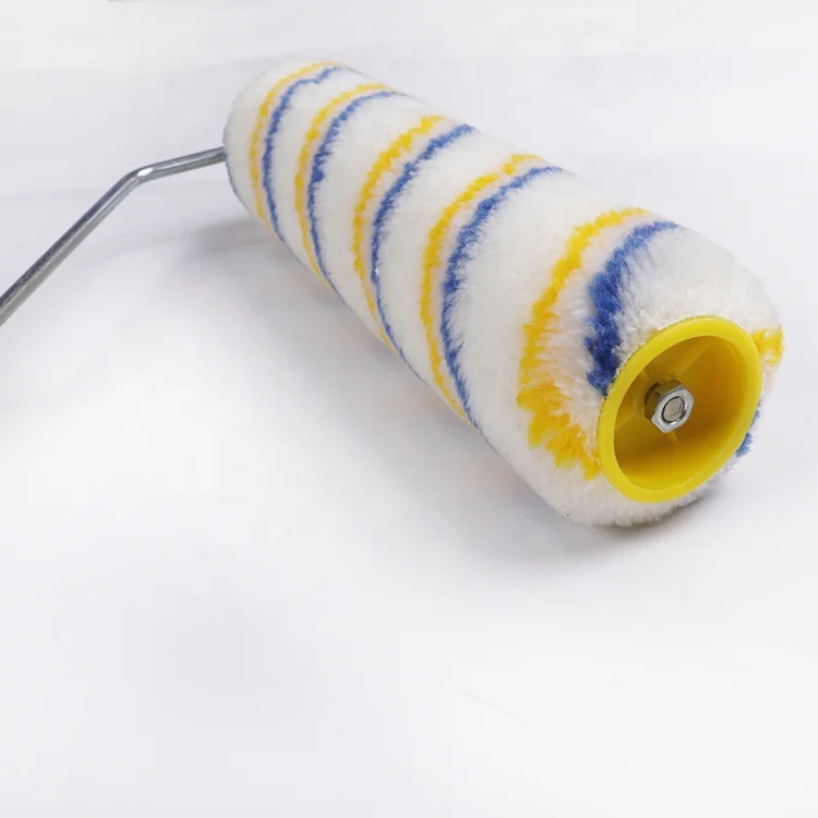 MAXMAN Hand Tool Yellow Plastic Handle Polyester Roller Brush for Paint Household Wall Roller Paint