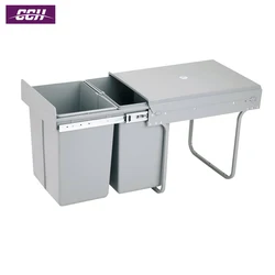 Пластиковый контейнер для мусора, встроенная мусорная корзина, 24 л, кухонный выдвижной ящик для хранения