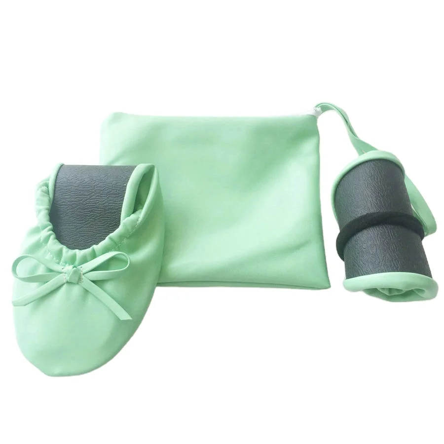 Big discount ! Girls best foldable ballet flats portable comfy party shoes with matching bag