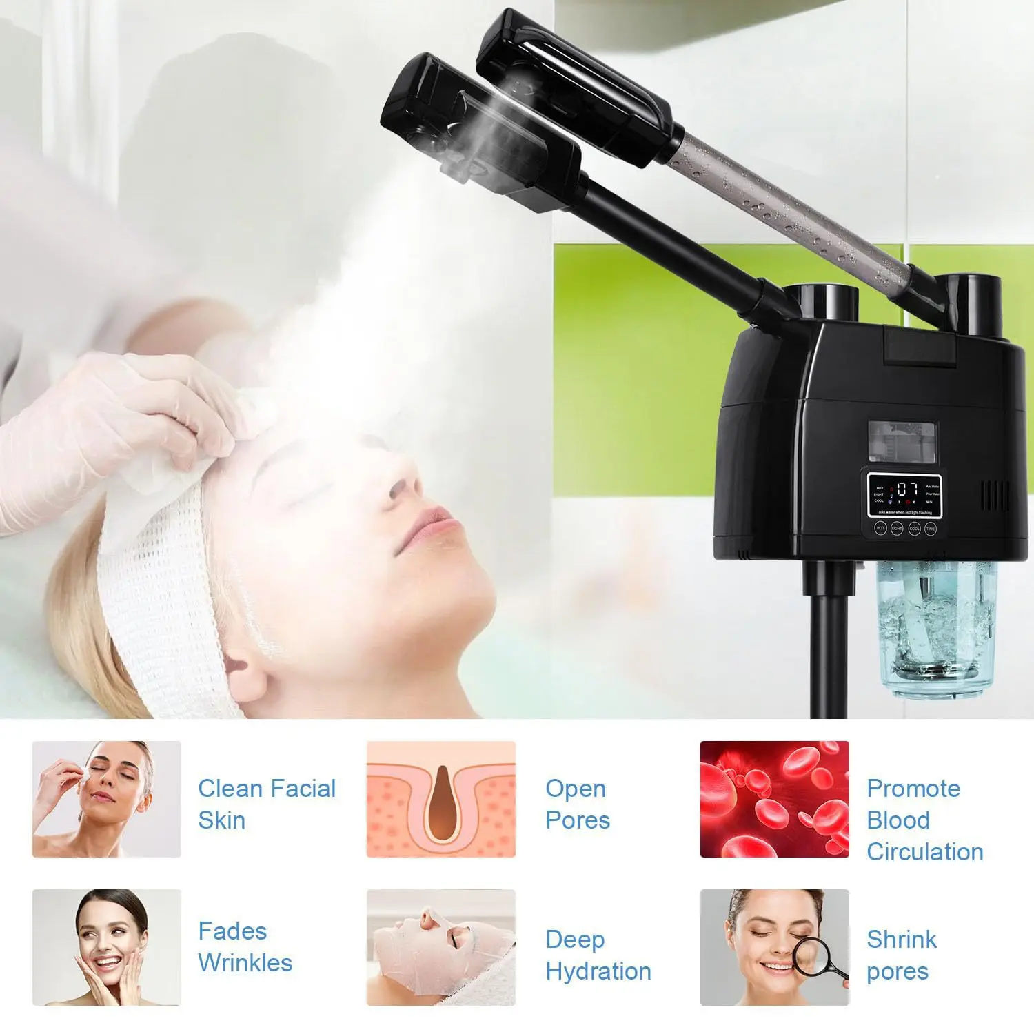 Cold and Hot Facial Steamer Salon Steam Machine for Beauty Salon