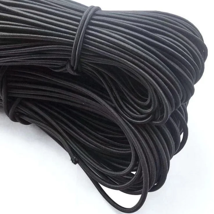 
1 mm 2 mm 2.5 mm or 3 mm high strength black round elastic cord rope rubber latex for clothes decoration chairs 