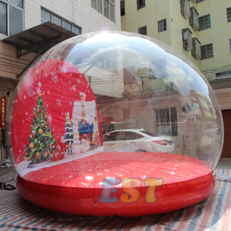 Large Human Size Giant Christmas Inflatable Snow Globe Outdoor Decoration Photo Booth Transparent Bouncy Bubble House