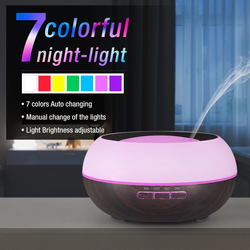 300ML Wood Ultrasonic Aroma Diffuser Humidifier Wood Essential Oil Diffuser Aromatherapy Diffuser