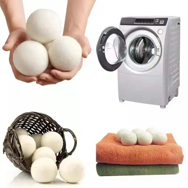 Wool ball washing machine drying ball absorbs water removes static electricity dehumidifies and prevents winding