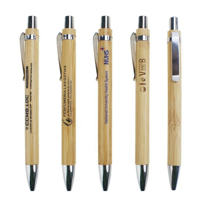 Promotional Cheap Custom Logo Environmental Eco Friendly Bamboo Ballpoint Pen