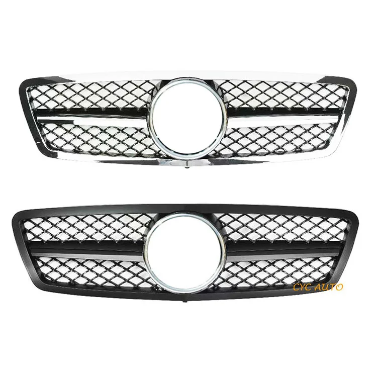 W203 AMG Grille Chrome Black Silver color ABS front bumper Grill for Mercedes Benz C class W203 body kits