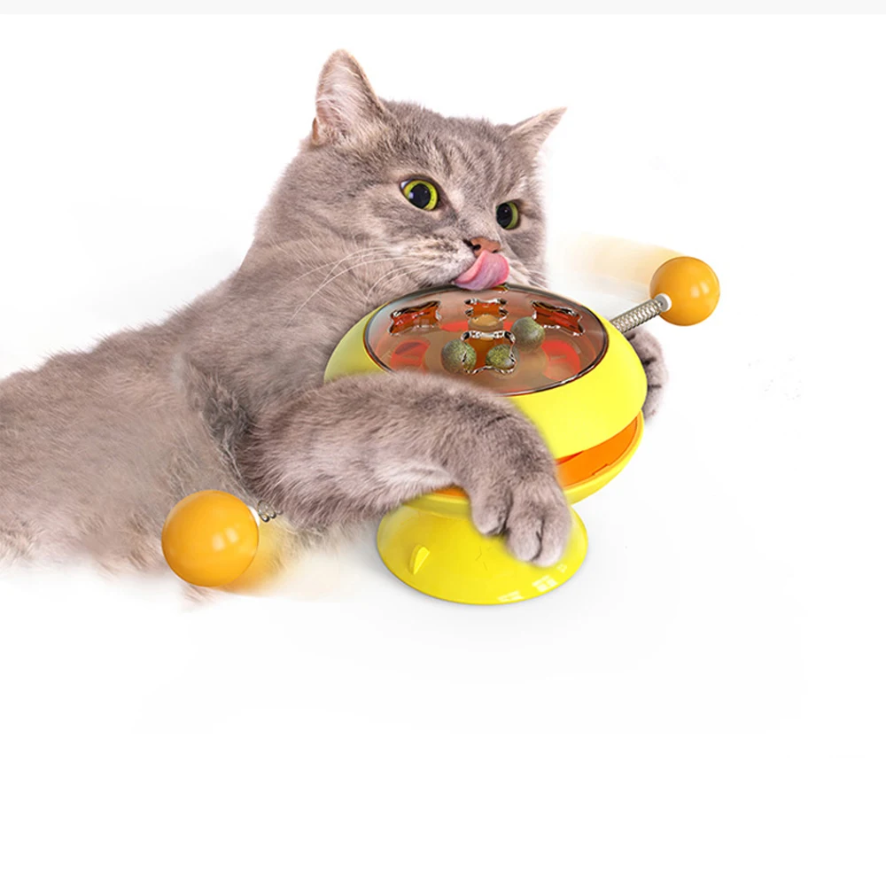 Low Price Gyro Shaped Rotating Windmill Pet Cat Toys Catnip Spinning Ball Toy