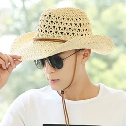 Соломенная ковбойская шляпа ручной работы мексиканские шляпы с широкими полями летняя пляжная шляпа от солнца западная ковбойская шляпа Панама