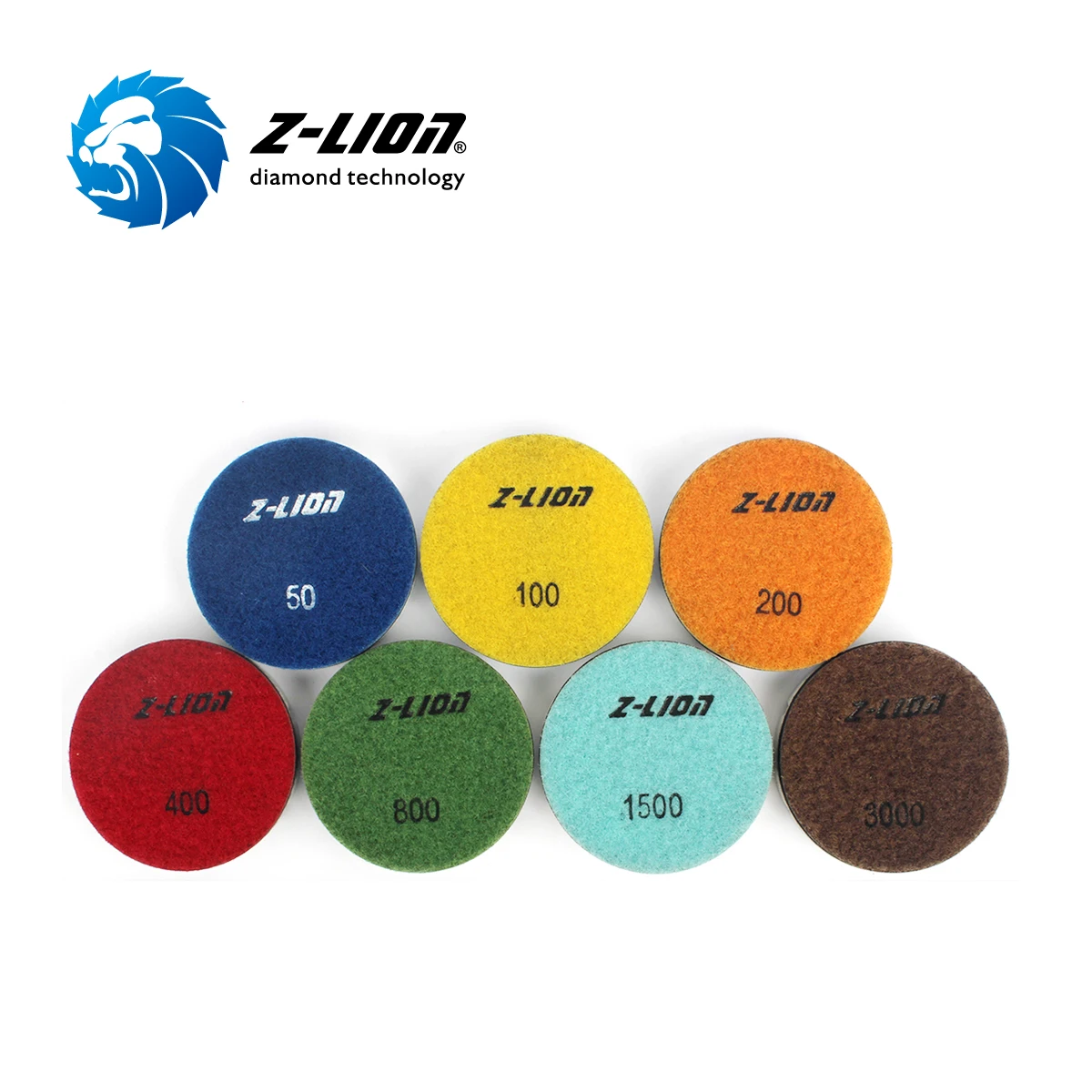 ZL-16AD 3 Inch Dry Diamond Polishing Pad Concrete Polishing Pads Resin Bond White Dry Concrete Floor Diamond Polishing Puck