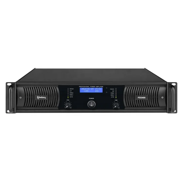 soft amplifier pa system 2ch 400watts / 600watts / 800watts 2ohm 2u class h circuit power amplifier