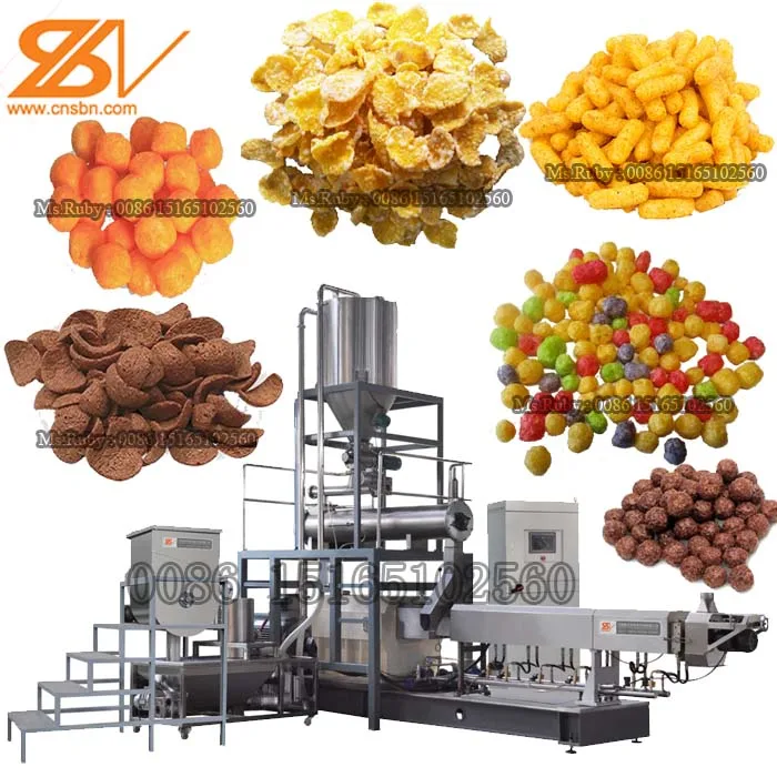 Corn Flakes Breakfast Cereals Making Machine