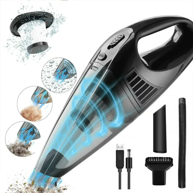 Mini ABS Multifunctional Household Car Vacuum Cleaner Convenient Wireless Wet and Dry Dust Collector for Small Car Cleaning