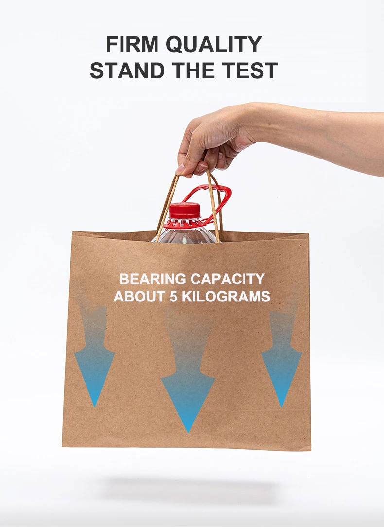 Wholesale Custom Logo Kraft Paper Bag Packaging Brown White Black Promotional Shopping Garment Food Take Away Bags With Handle