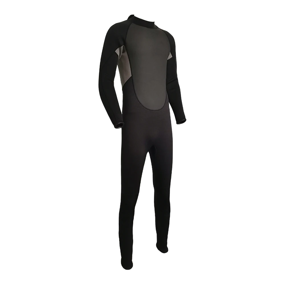 RTS Wholesale Black 3mm Mens Long Sleeve Black Zipper Neoprene One Piece Full Body Wetsuit Surf