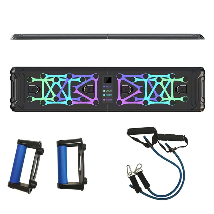 Fitness equipment home multifunctional pectoral training pull rope folding training board