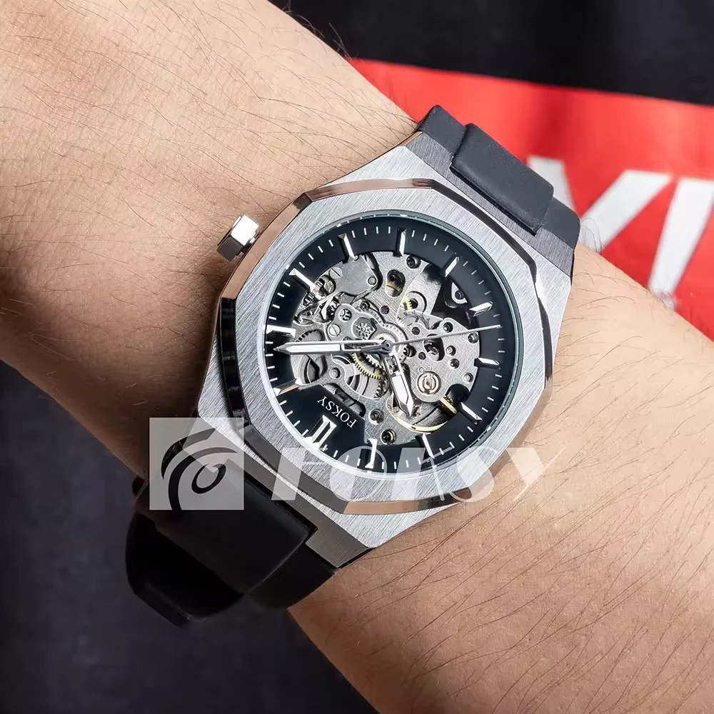 High Quality Private Label Skeleton Watches Men Luxury Montre Homme Stainless Steel Automatic Waterproof Watch Custom Logo Watch