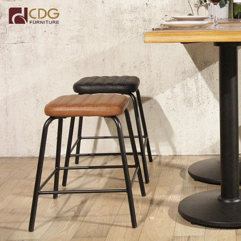 Indoor Modern Commercial Furniture Stacking Restaurant Dining Counter Cushion Stool Chair