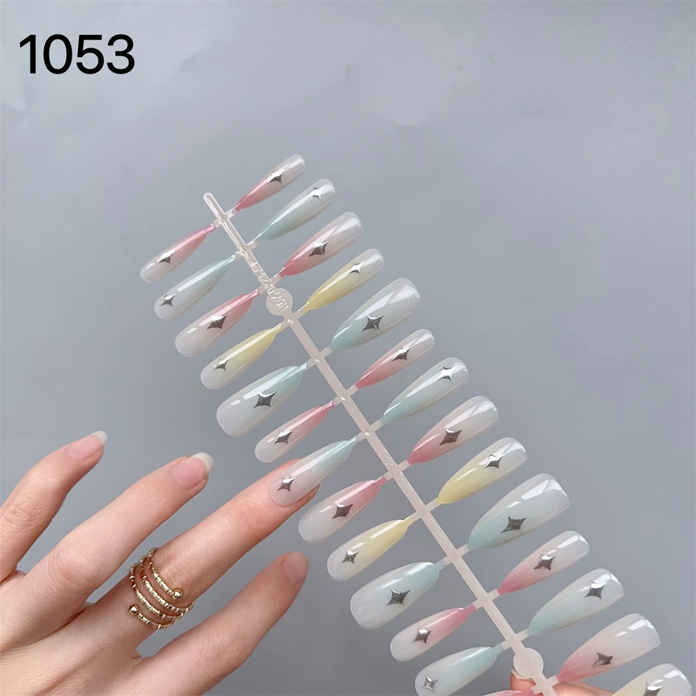 Good Quality Accept Customization Wire Artificial Fingernails Manicu Gilding Press-On Nail
