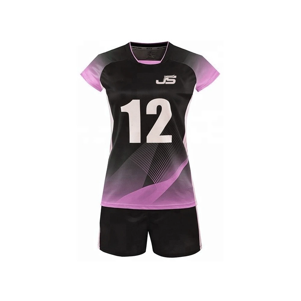 
Packaging Customization Name and Number Short Sleeves Women Volleyball Jersey team uniform 