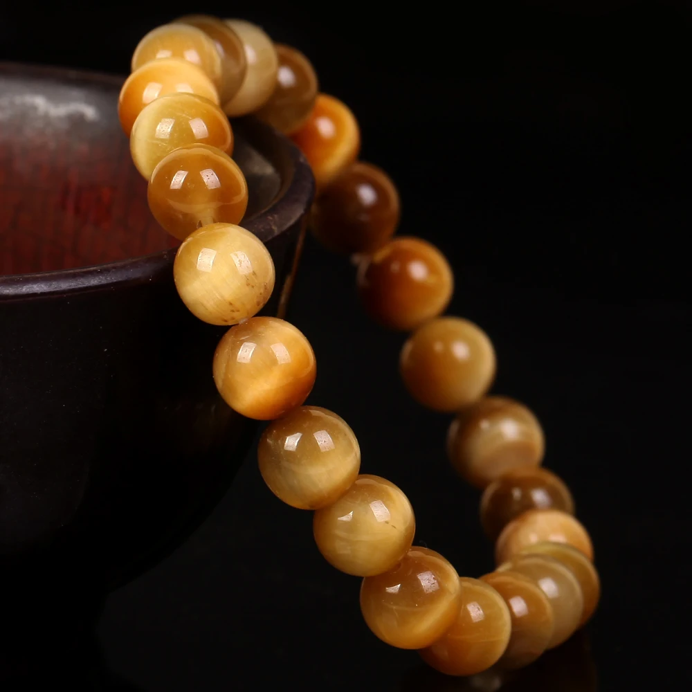 Wholesale 4/6/8/10/12mm Natural Stone Beads Gemstone A +Tiger Eye  Beads Bracelet