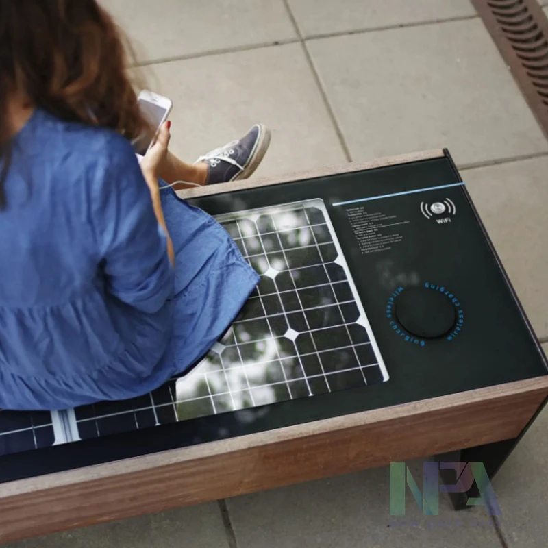 NPA 2022 Solar bench outdoor bench Intelligent bench with WiFi / charging / Bluetooth (1600401452883)