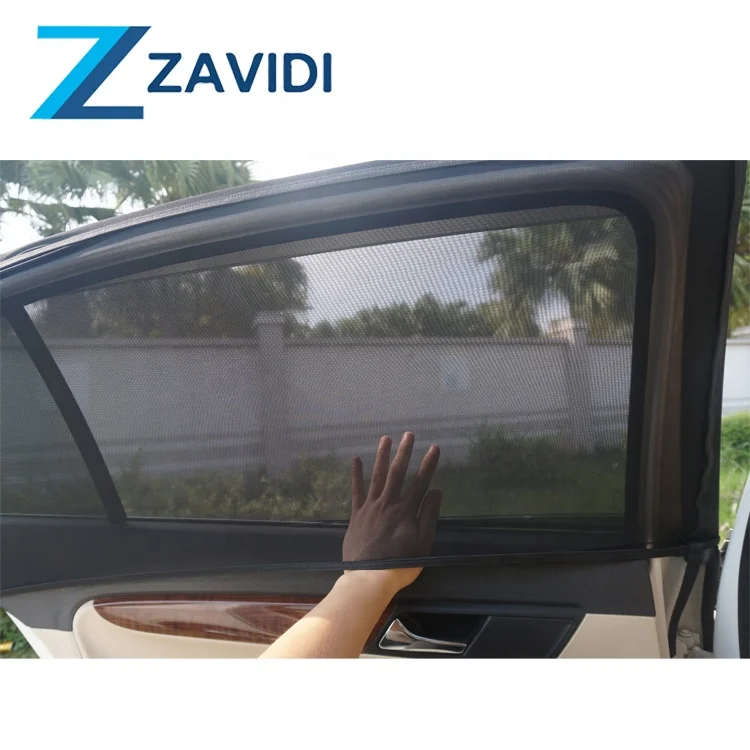 black universal stretch side windows auto mesh sun shade car window curtain cover
