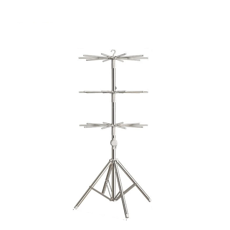 Compact Steel Folding Laundry Dryer Hanger Indoor Outdoor Adjustable Home Garment Hat Hanging for Clothing Storage and Hanging