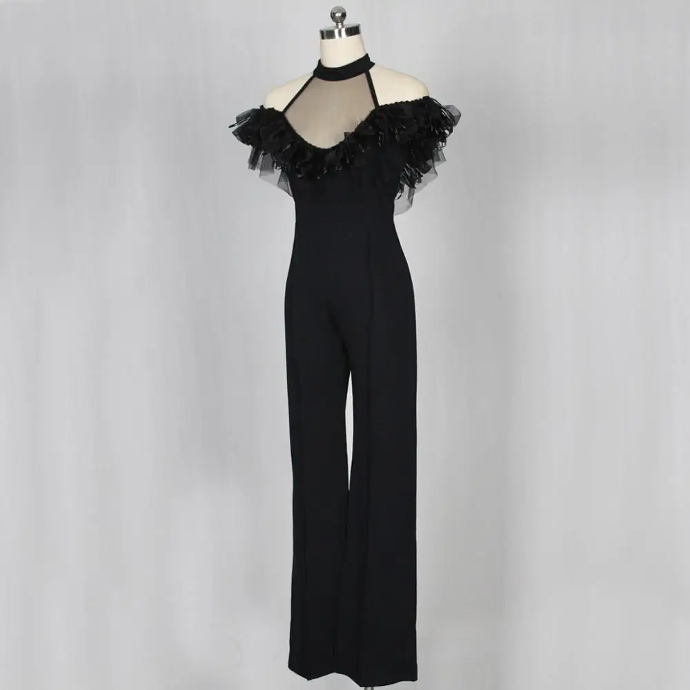 
Elegant Summer Jumpsuit Off Shoulder Slim High Waist Romper Sexy Ladies Work Overalls Women Jumpsuits Plus Size 