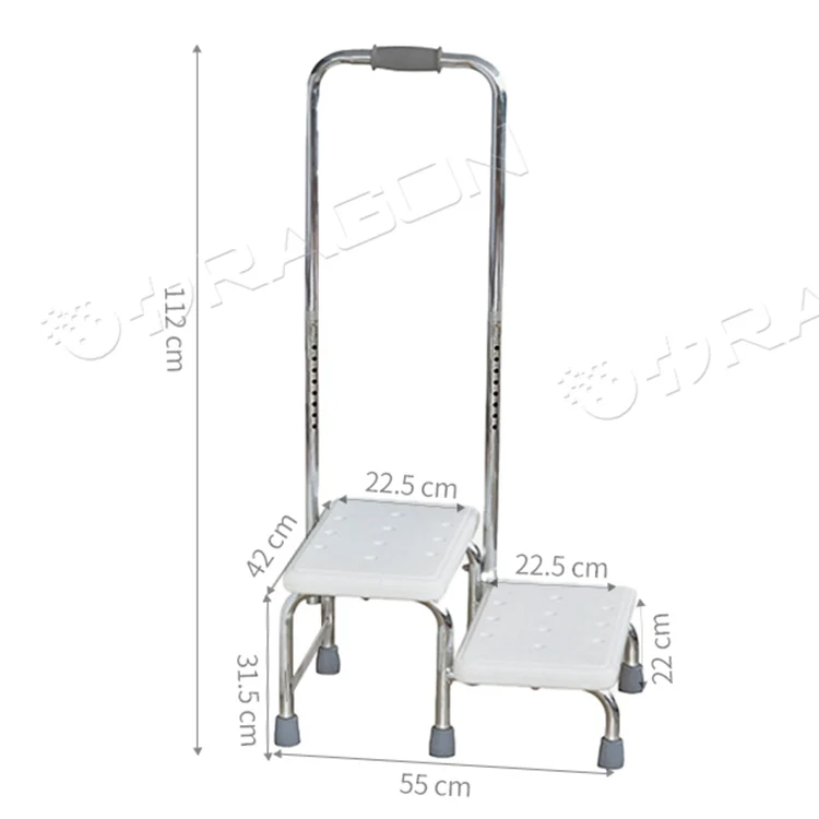 Handrail Bath Step Stool Adjustable Non-Slip Bath Safety Step Stool for Shower