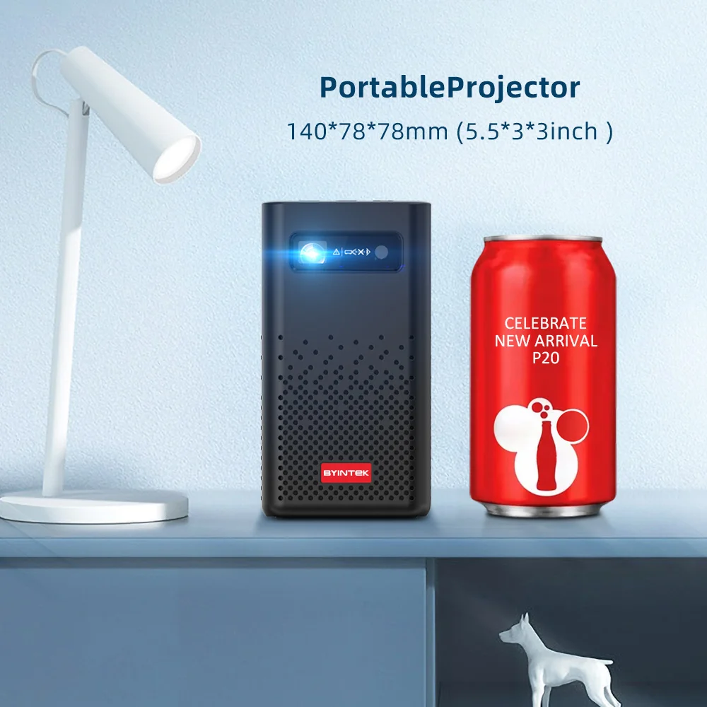 BYINTEK P20 Android Wifi Mobile Phone Mini 1080P 4k DLP 3D LED Projector Camping RV Sport Yoga Cooking