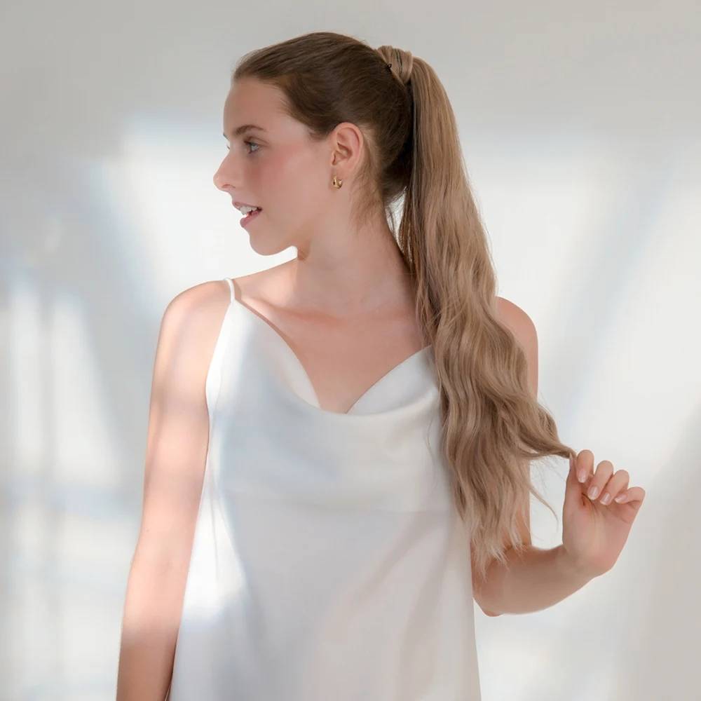 Meiwei New Loose  Weave Ponytail Long Remi High Synthetic Ponytails  Hair Accessories Wrap Around Ponytail