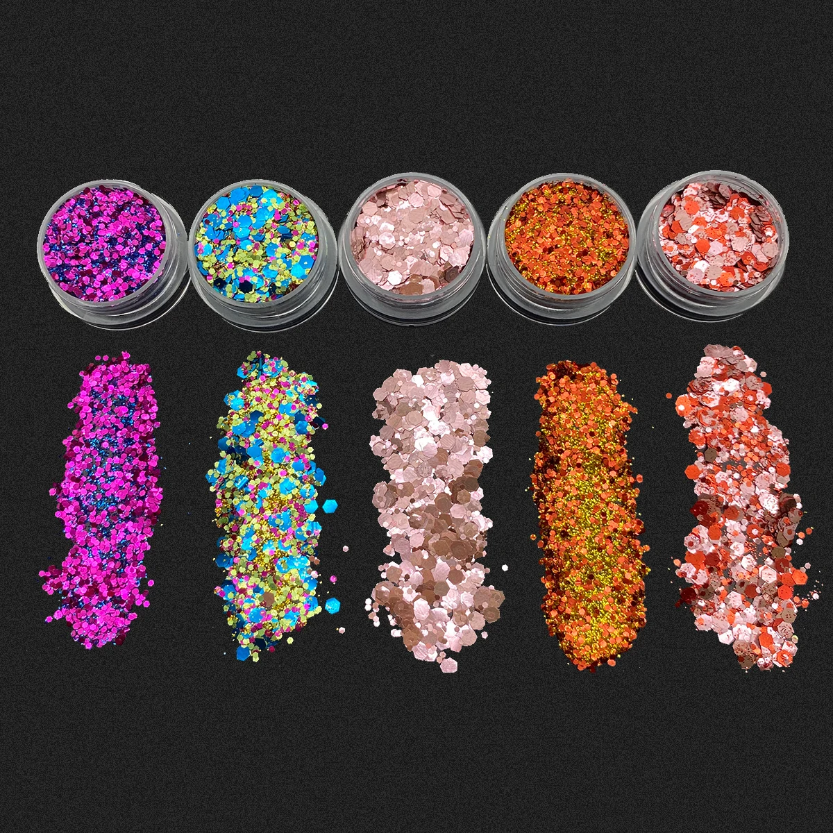 Cosmetic glitter shaker bulk glitter for skin makeup body small bottle biodegradable glitter