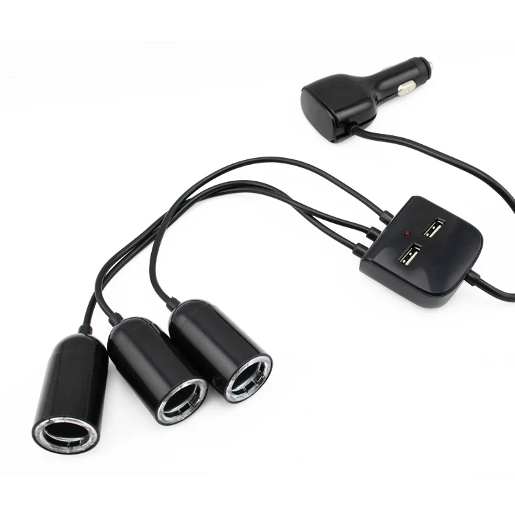 12V 24V DC Car Cigarette Lighter Adapter 3 Socket USB Charger 2 Port with on/off Switch