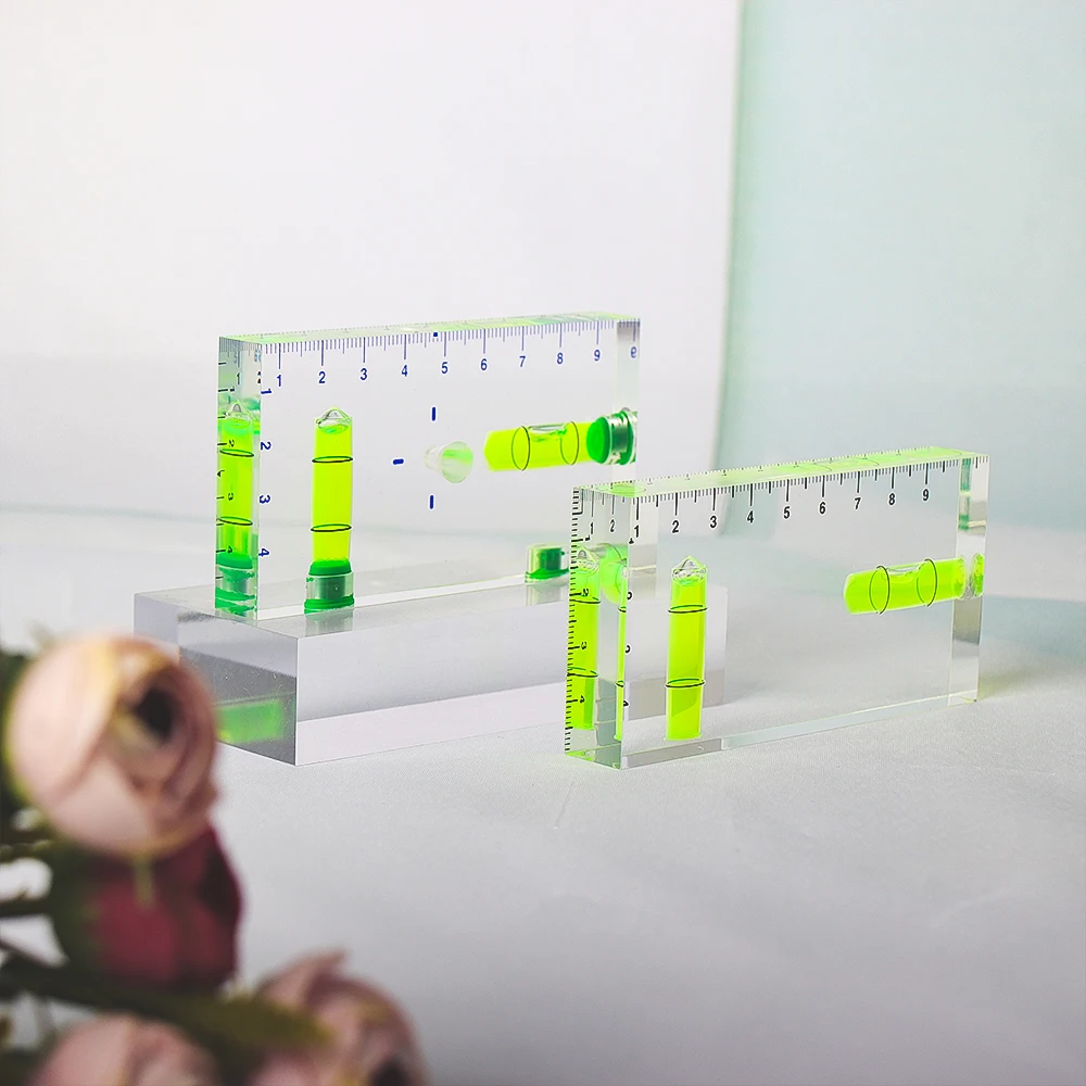 Wholesale Square Shape Custom Plastic ruler Acrylic   Liquid Oil Aqua Ruler With  Water