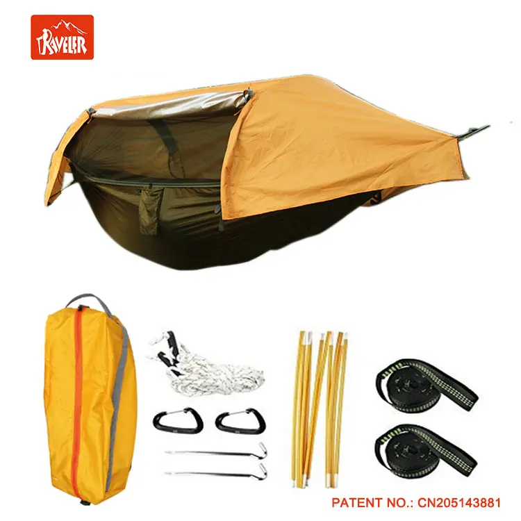 Outdoor Backpacking Parachute Swing Mosquito Net Portable Hammock With Waterproof Cover
