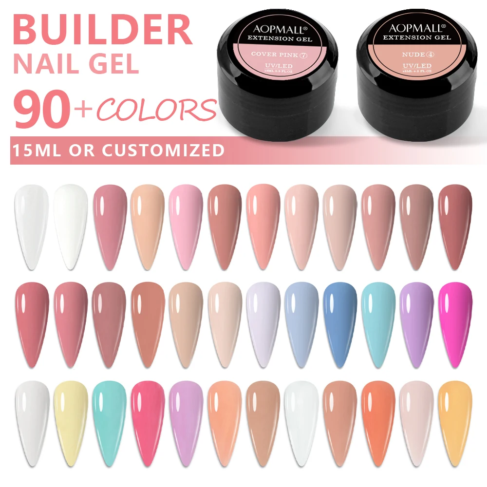 AOPMALL Long Lasting UV Poly Builder Nail Gel Salon Product Clear Nail Builder Extension Hard Gel