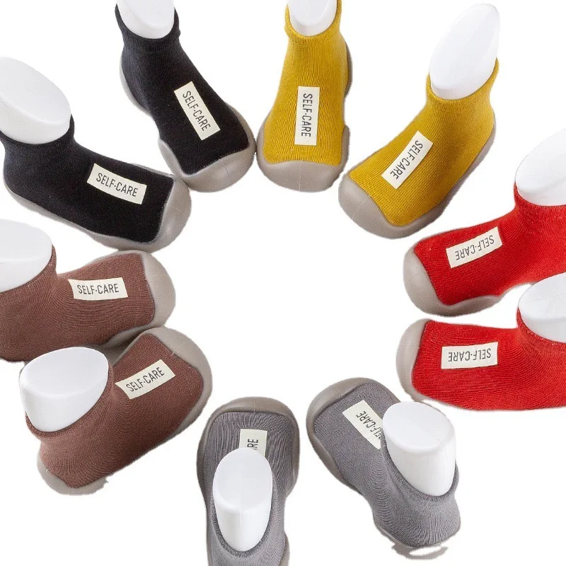 Factory Fashion Rubber Sole Baby First Walking Shoes Non-Slip Sock Shoes Toddler Floor Sock Shoes