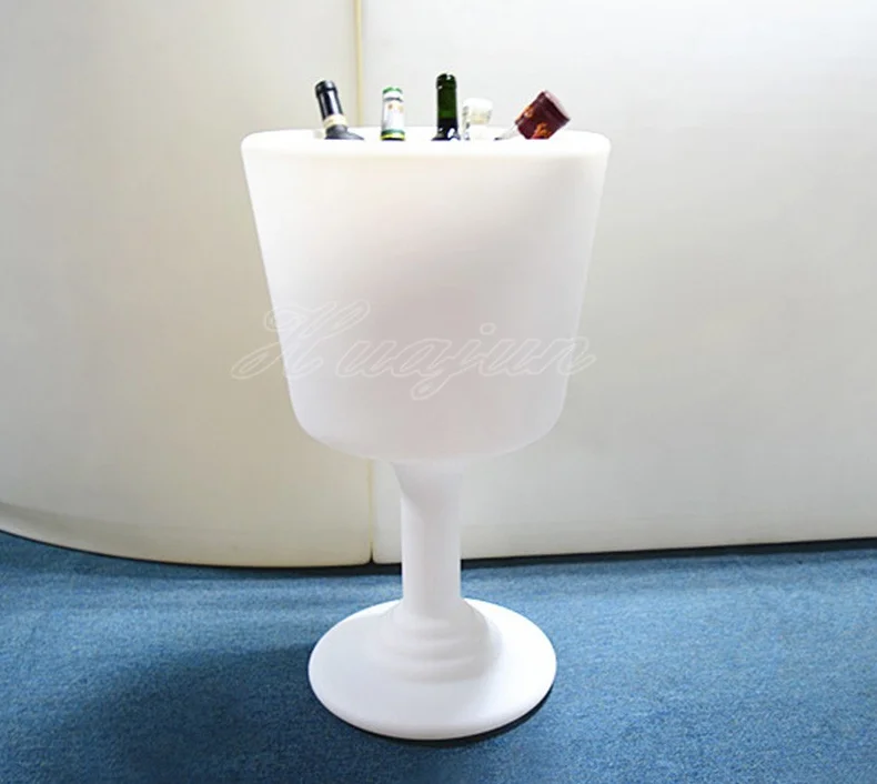 LED illuminated ice bucket coolers remote control RGB color changing large capacity plastic bar led ice bucket