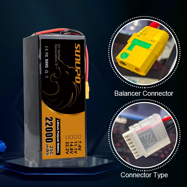 20l 22l 25l drone battery packs 22000mah 14S 51.8V 25C agriculture drone sprayer smart battery packs with AS150U 16pin connector